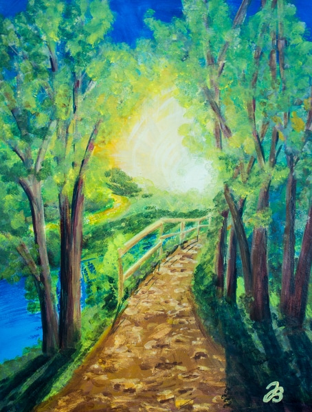 Pfad zur Sonne, Tempera auf Papier, 50x70cm * Path into the Sun, Tempera on Paper, 20x27.5in © 2014 by Jutta Blühberger www.juttabluehberger.at